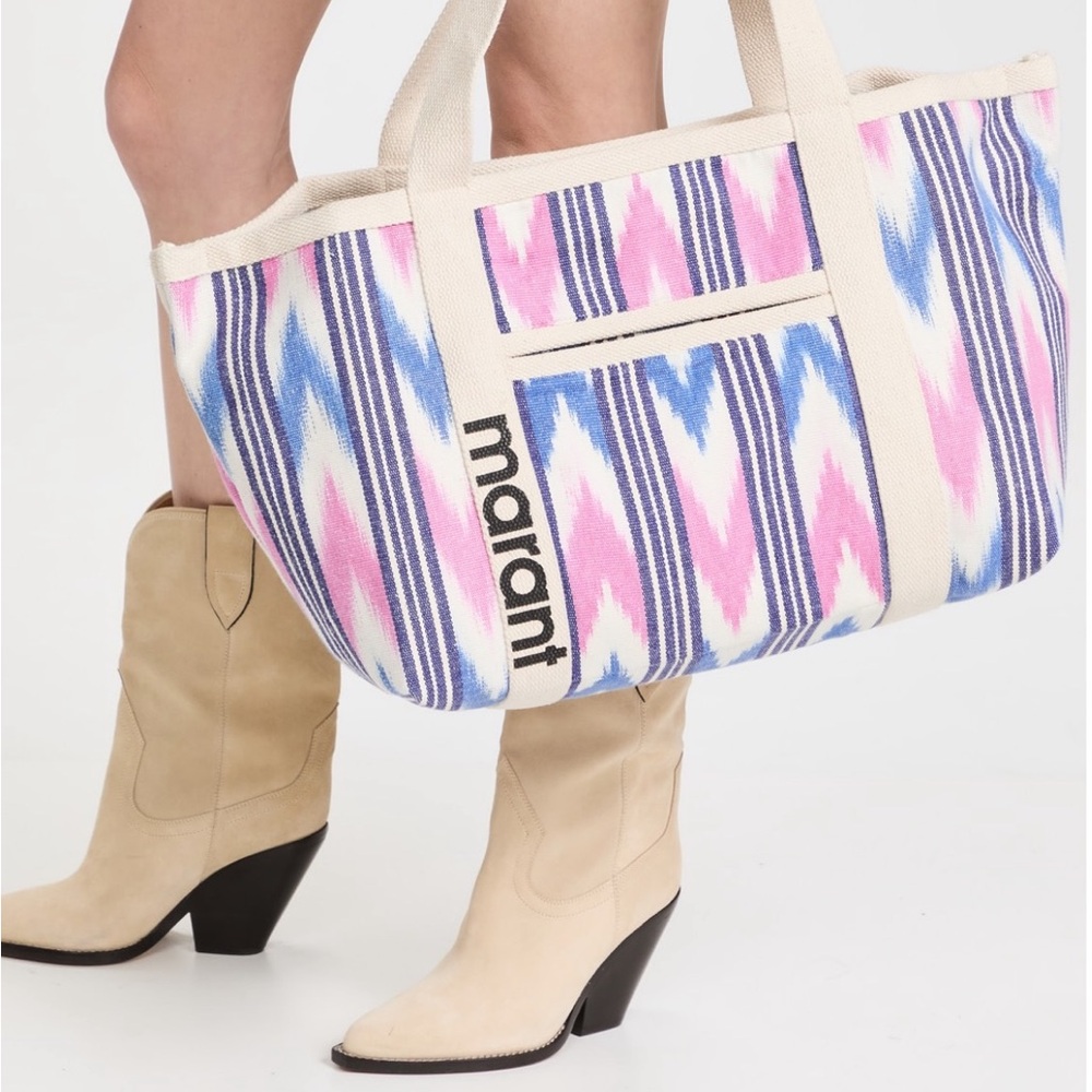 Isabel Marant Darwen Pink and Blue chevron Tote Bag